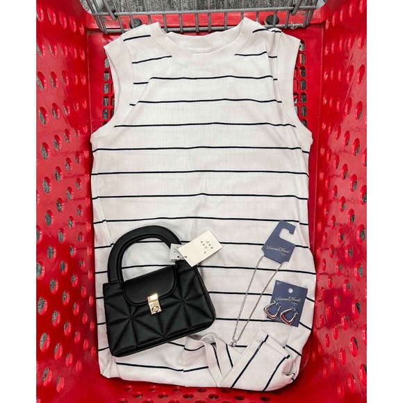 Striped Muscle Tank Mini Knit Dress - Picture 2 of 4